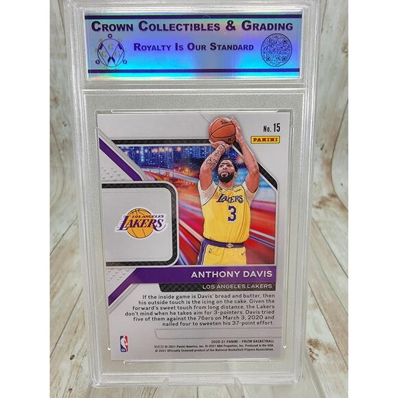 2020-21 Panini Anthony Davis Downtown Silver Prizm Insert #15 LA Lakers CCG 9.5 - Picture 2 of 5